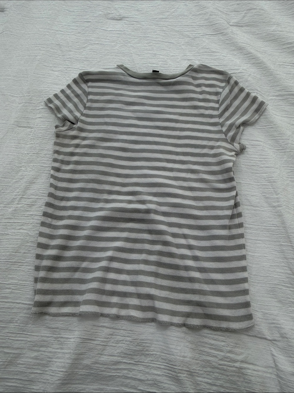 Fox Striped Short-Sleeve Pocket Tee - Gray & White - Picture 4 of 4